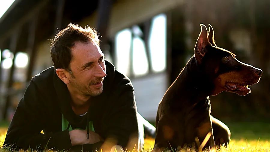 Cristian Fetter cu câine
